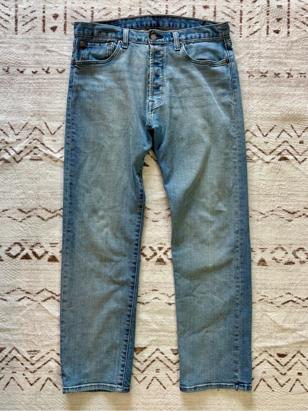 Levi’s 501 Original Fit Jeans W32 L30 Light Wash Straight Leg Button Fly